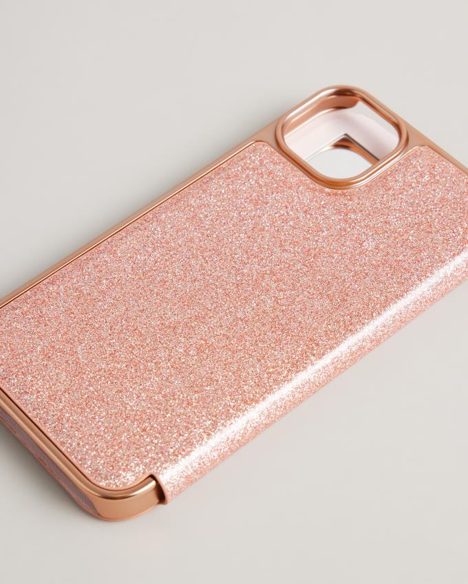 Coque Ted Baker Glitter iPhone 14 Max Mirror Rose Femme | ZHN-35248170